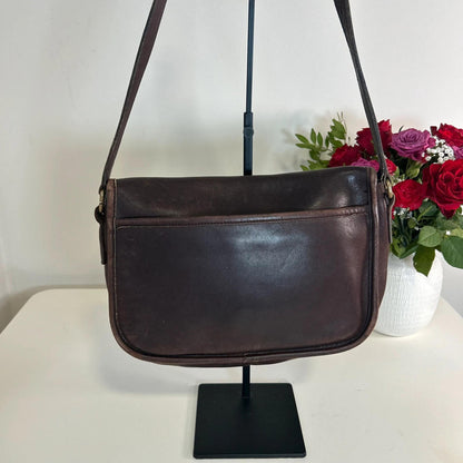 Coach Brown City Leather Shoulder Bag Gold Turnlock - H0C-9790