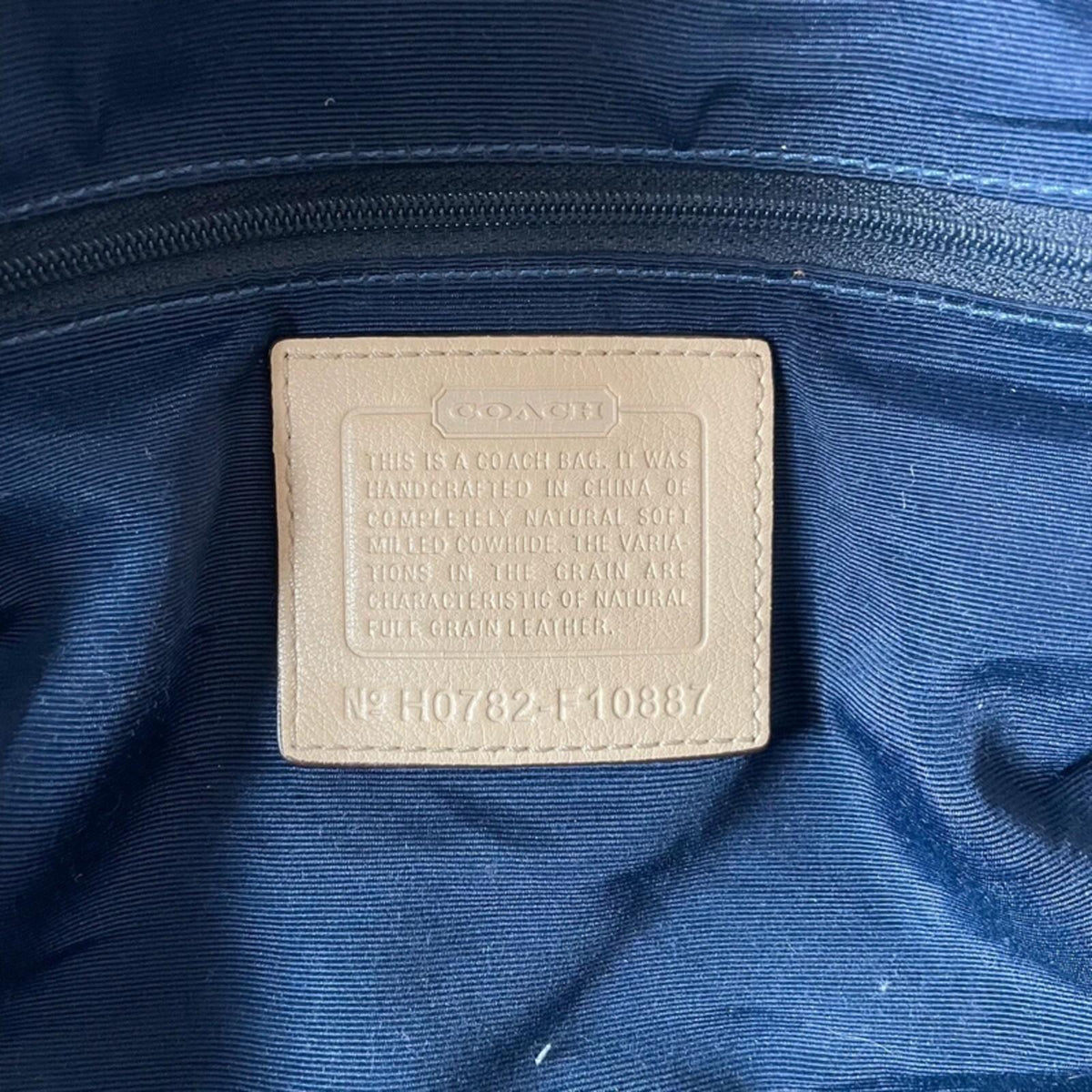 Coach Brown Cream Pebbled Leather Shoulder Bag H0782-F10887