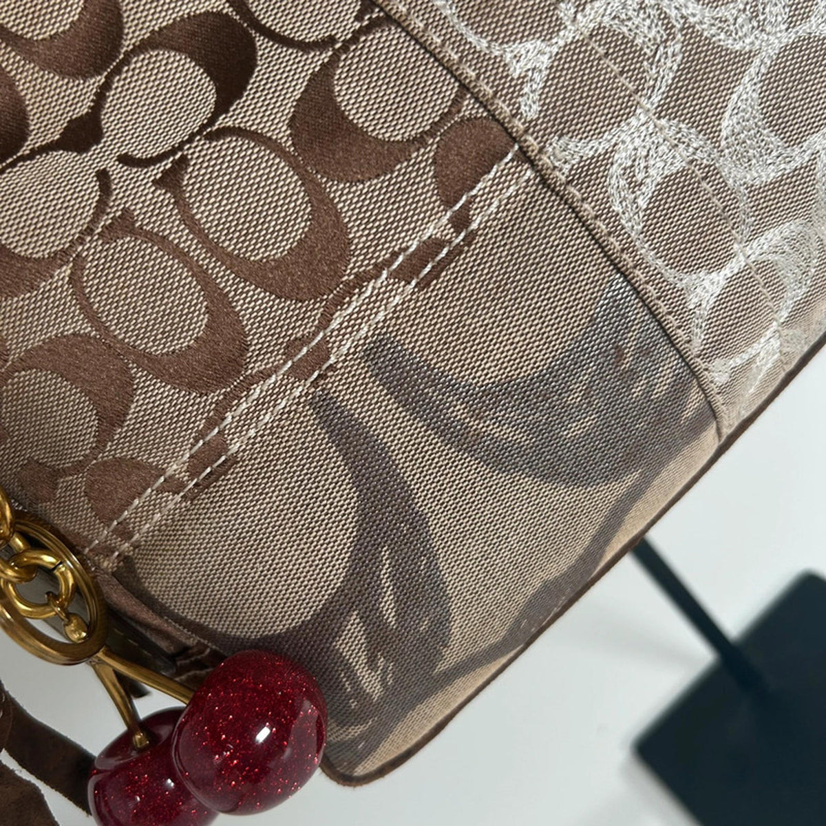 Coach Brown Metallic Patchwork Handbag E06K-10234
