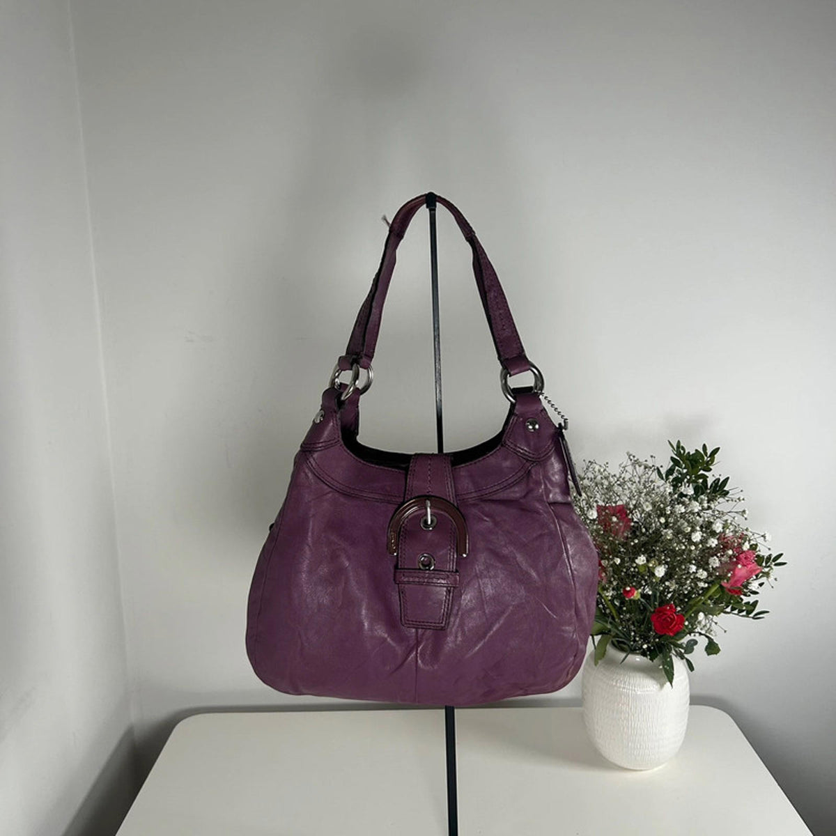 Coach Purple Leather Soho Hobo Shoulder Bag d1126-f16219
