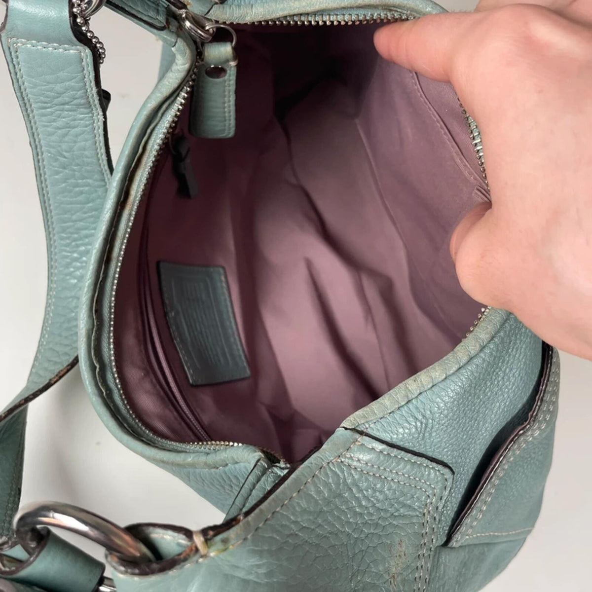 Coach Hamilton Blue Pebbled Leather Hobo Bag E0993-F13956