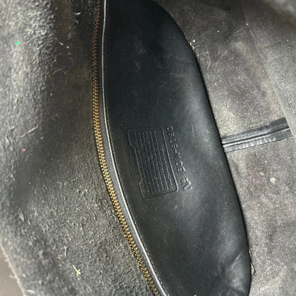 Coach Vintage Black Leather City Bag Gold Turn Lock B0N-9790