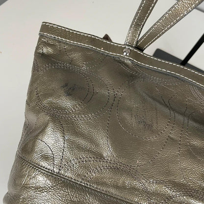 Coach Green Khaki Patent Leather Shoulder Bag Y2K E1093-F15142