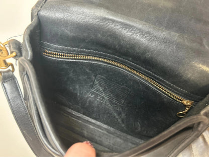 Vintage 90s Vintage Coach Black Court Leather Shoulder Bag G13-9870