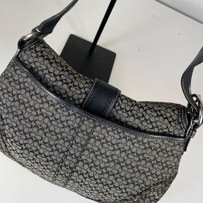 Coach Large Soho Black Signature C Canvas Shoulder Bag C0894-F12309