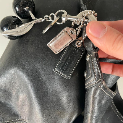 Coach Madison Maggie Black Leather Hobo Shoulder Bag J0982-14336