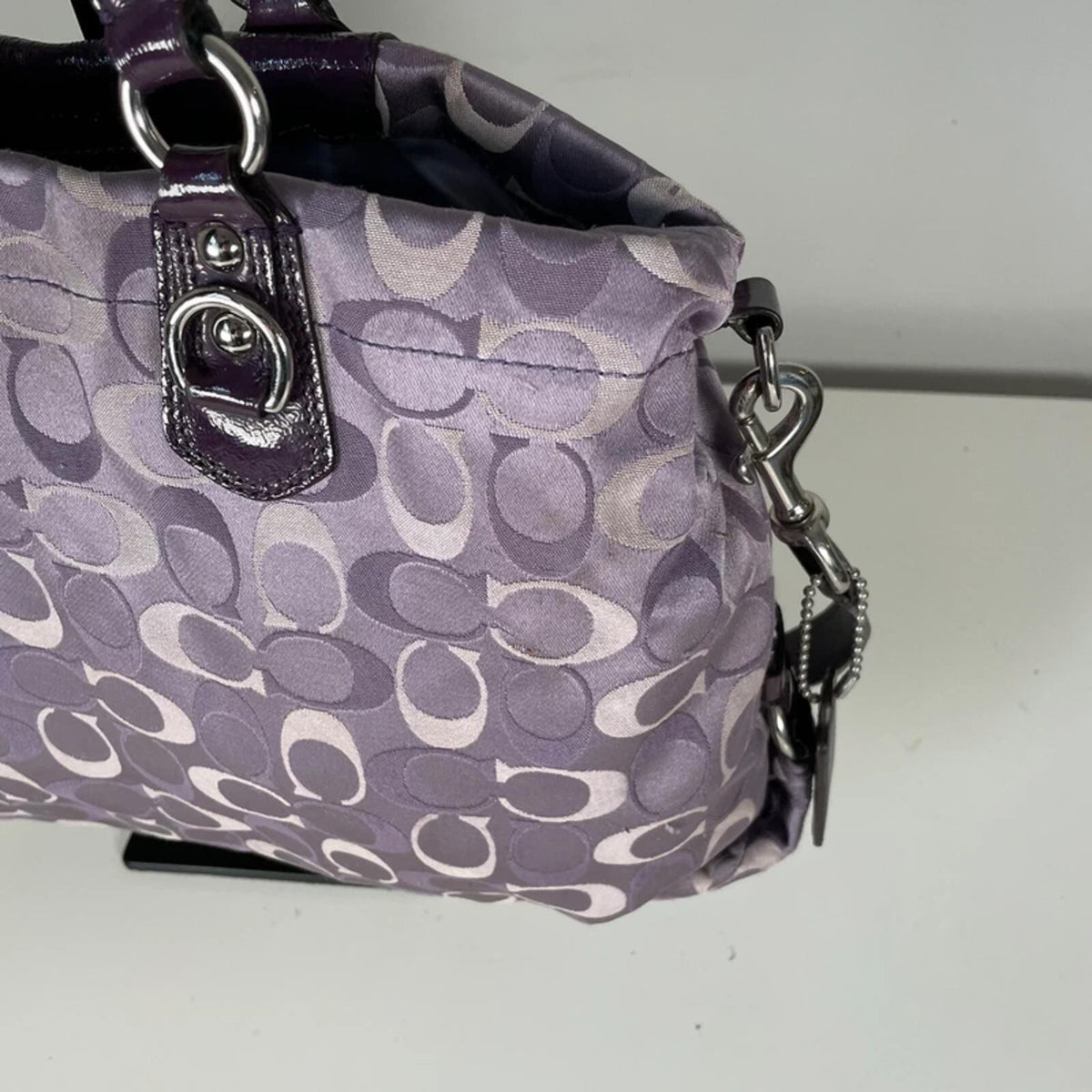 Coach Ashley Large Purple Lilac Signature Monogram Shoulder Bag L1175-F18450