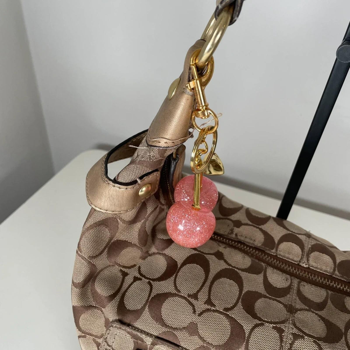 Coach Penelope Beige Brown Monogram Hobo Bag M0920-F14691