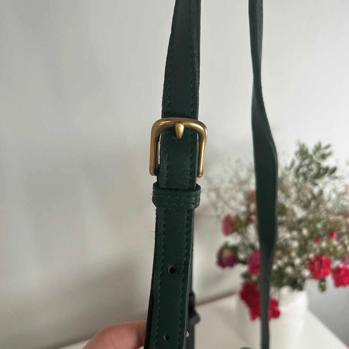Vintage Coach Green Cross Body Leather Handbag