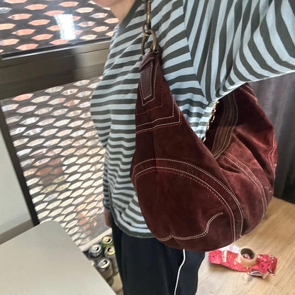 Coach Red Suede Hobo Shoulder Bag C063-10059