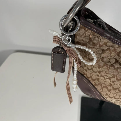 Coach Brown Monogram Leather Hobo Shoulder Bag N3E-6351