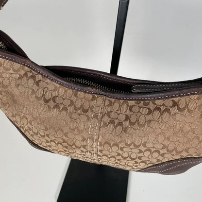 Coach Brown Monogram Leather Hobo Shoulder Bag N3E-6351