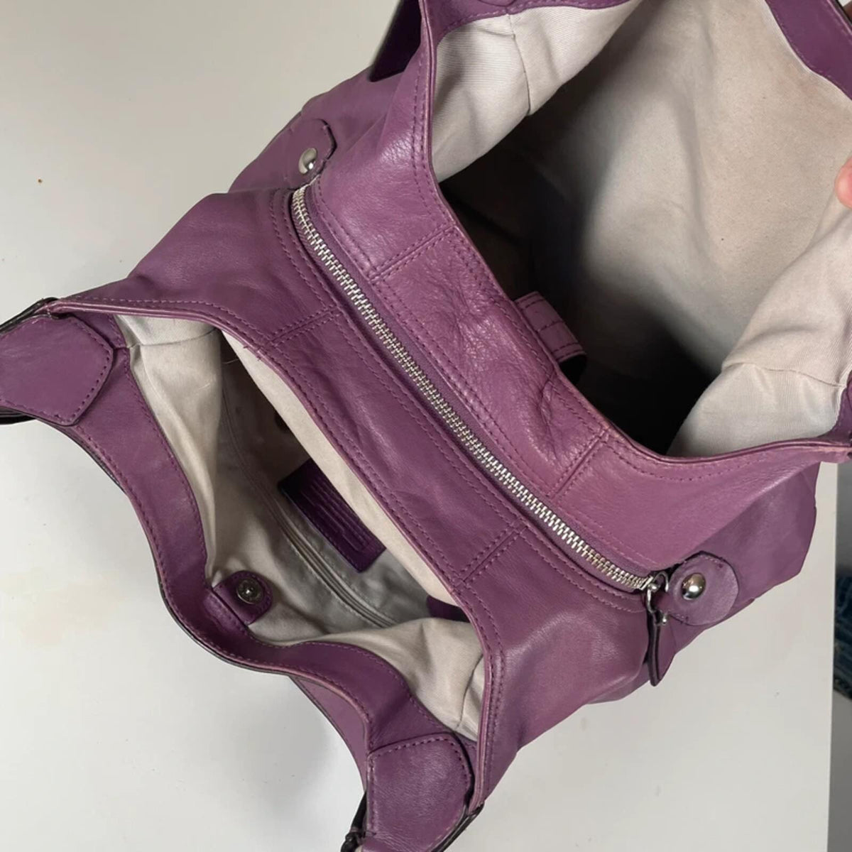 Coach Soho Lynne Purple Leather Hobo Shoulder Bag E1120-F17092
