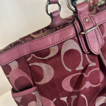 Coach Signature Burgundy Vintage Shoulder Bag H1260-F20444