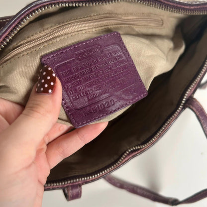 Coach Plum Signature Stripe Tote Shoulder Bag H1020-F14112