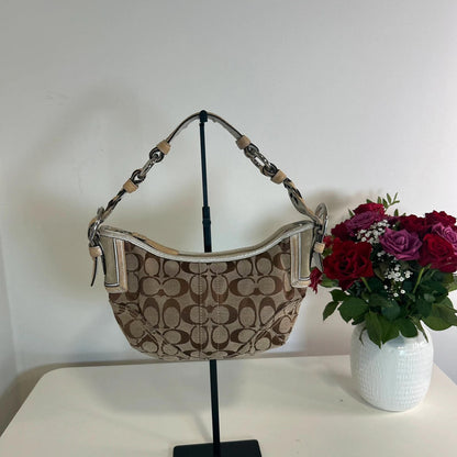 Coach Signature Soho Hobo Canvas and Leather Shoulder Bag A06K-6266