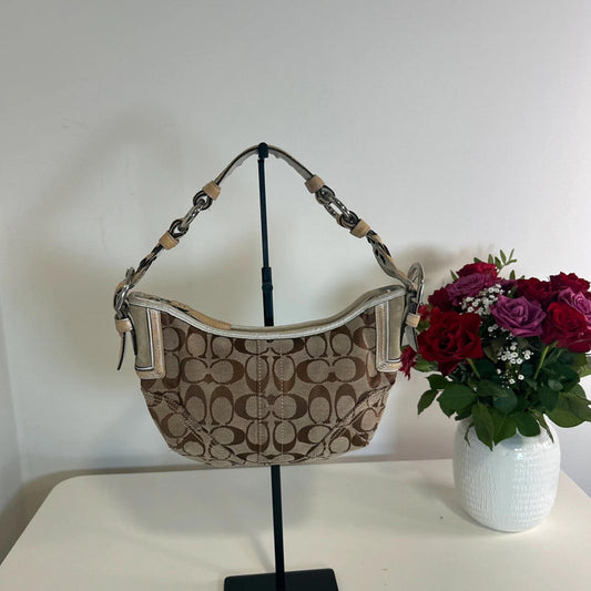 Coach Signature Soho Hobo Canvas and Leather Shoulder Bag A06K-6266