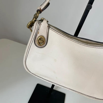 Coach White Leather Swinger Shoulder Bag M2048-C0638