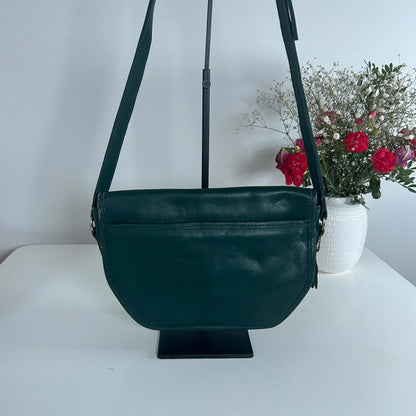 Vintage Coach Green Cross Body Leather Handbag
