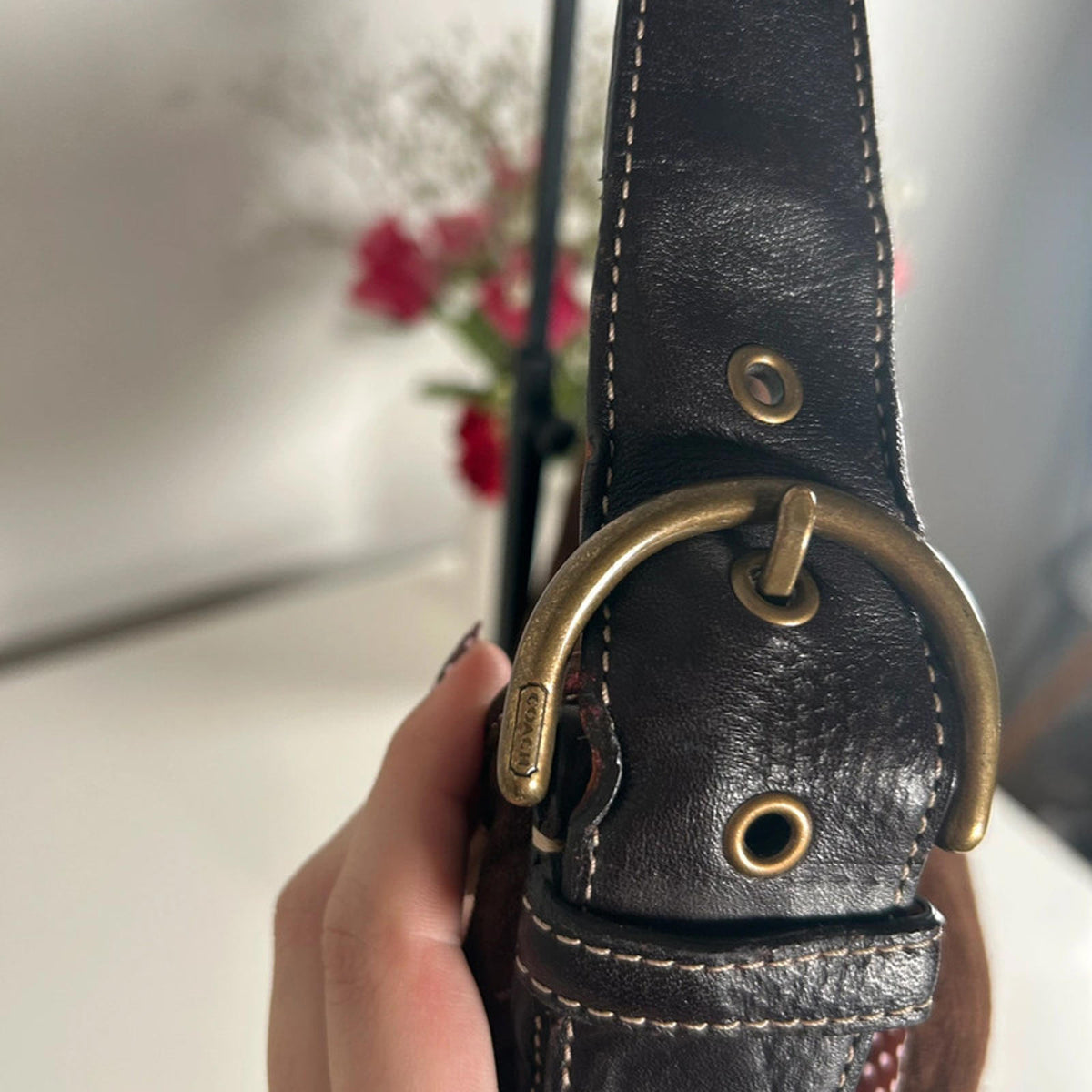 Coach Brown Suede Hobo Shoulder Bag G043-4286