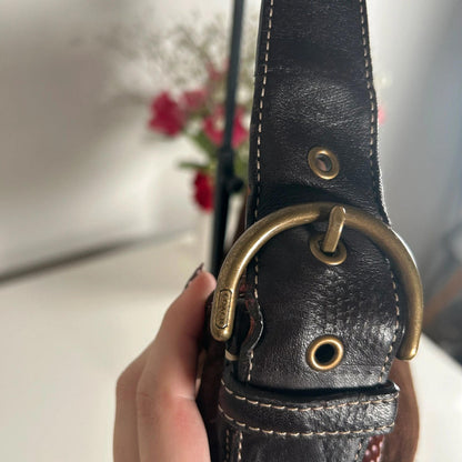 Coach Brown Suede Hobo Shoulder Bag G043-4286