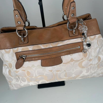 Coach Penelope Beige Signature Monogram Shoulder Bag E1076-F15120