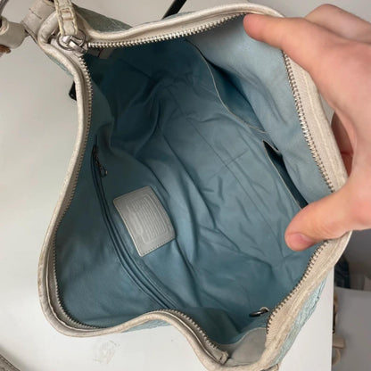 Coach Soho Blue White Signature Monogram Hobo Bag K0720-F10923