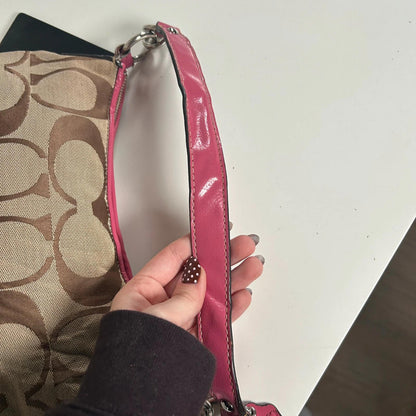 Coach Pink Striped Jacquard Demi Shoulder Bag D1175-F17439
