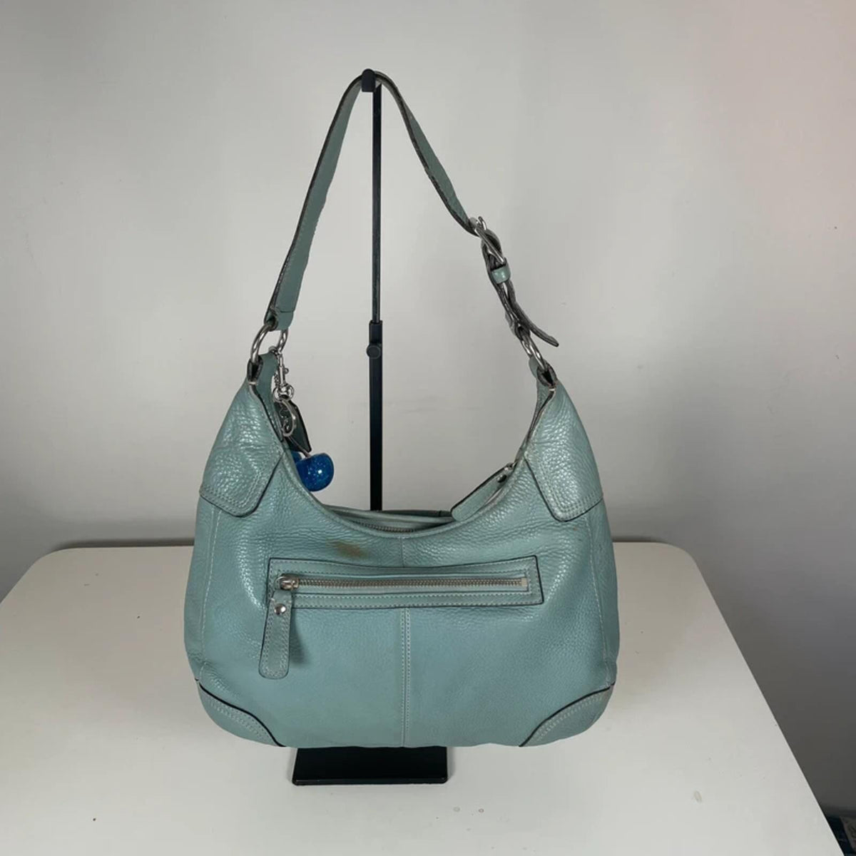 Coach Hamilton Blue Pebbled Leather Hobo Bag E0993-F13956