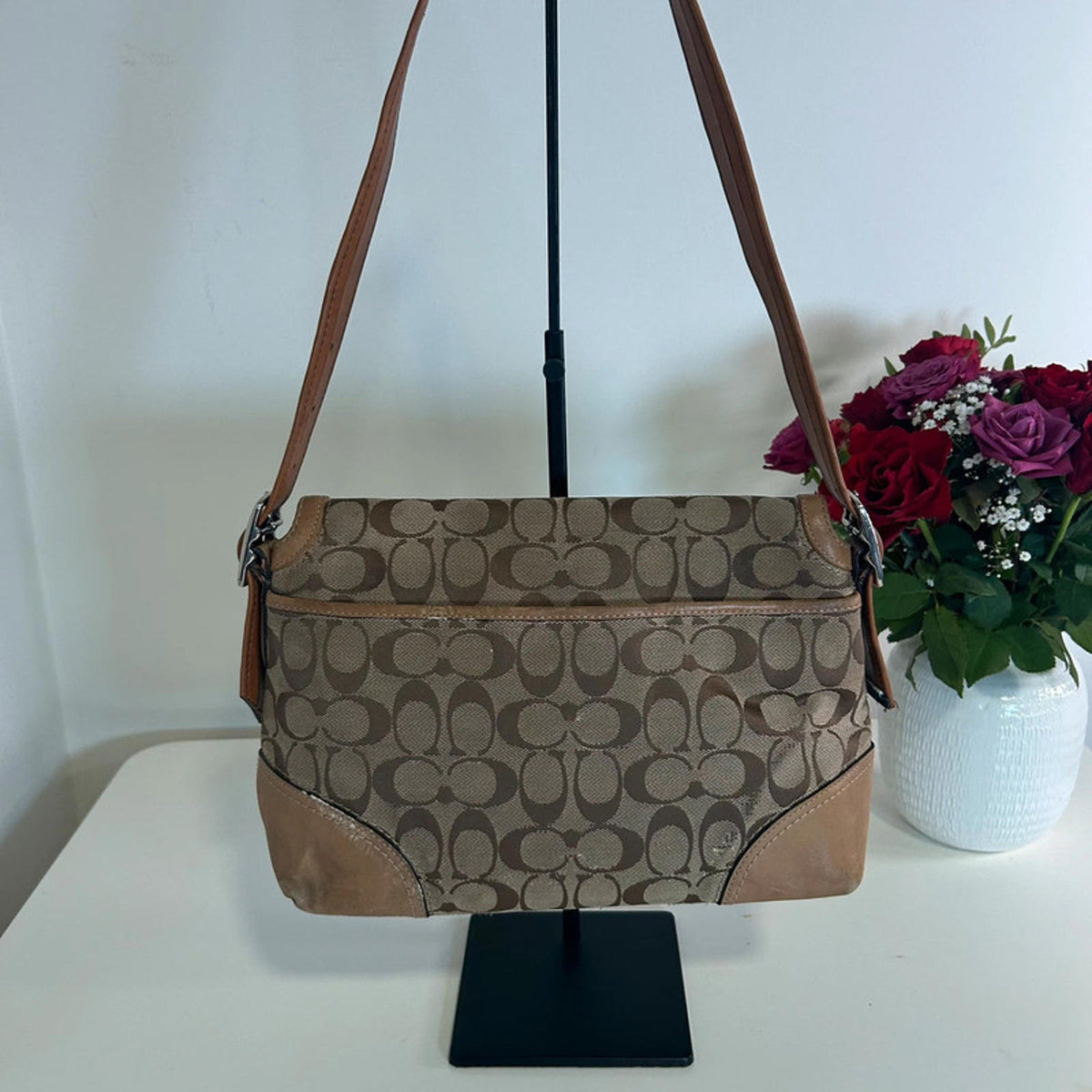 Coach Signature Brown Monogram Crossbody Bag L0867-F13066