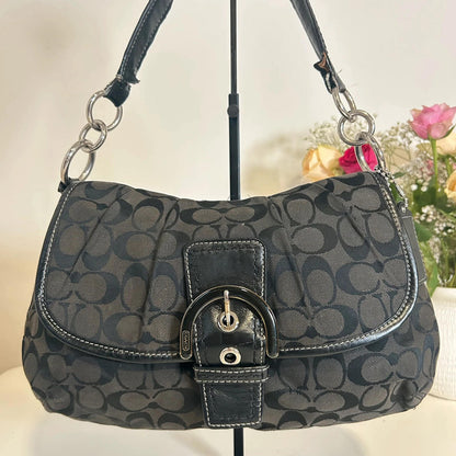 Coach Soho Sufflette Signature Black Buckle Bag L1161-F17093