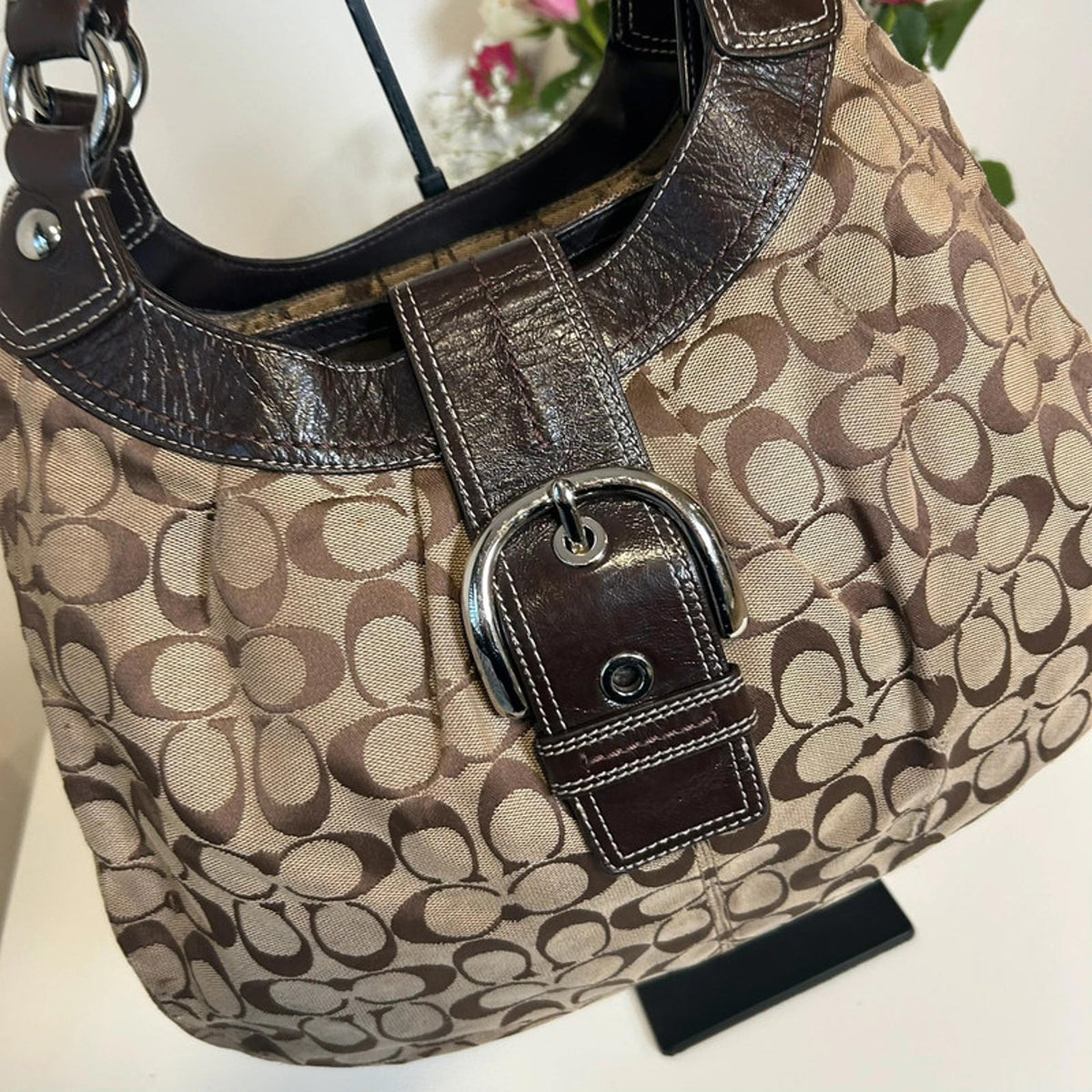 Coach Brown One Buckle Shoulder Bag M1079-F15083