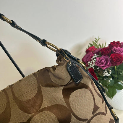 Coach Tan Brown Signature Carley Hobo Bag E0773-10620