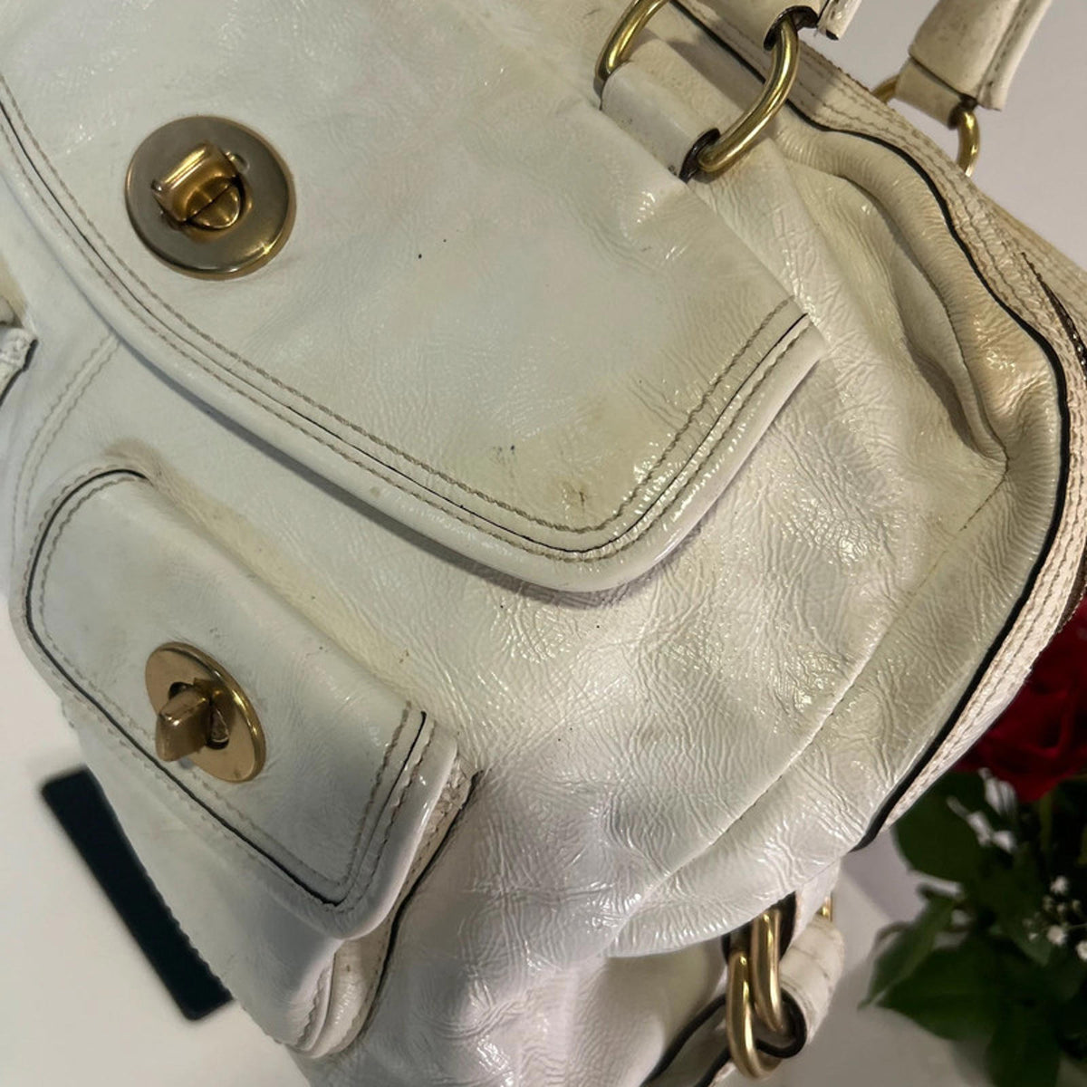 Coach Legacy Archive Peyton White Leather Handbag K0969-F13051