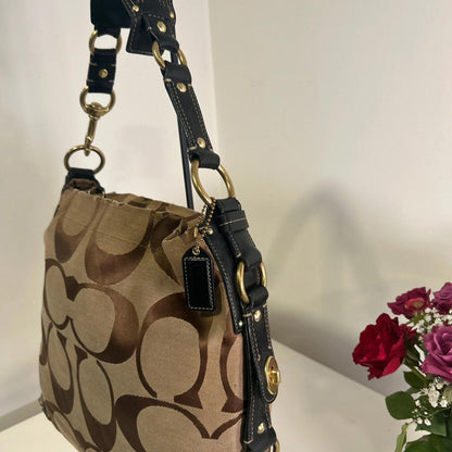 Coach Tan Brown Signature Carley Hobo Bag E0773-10620
