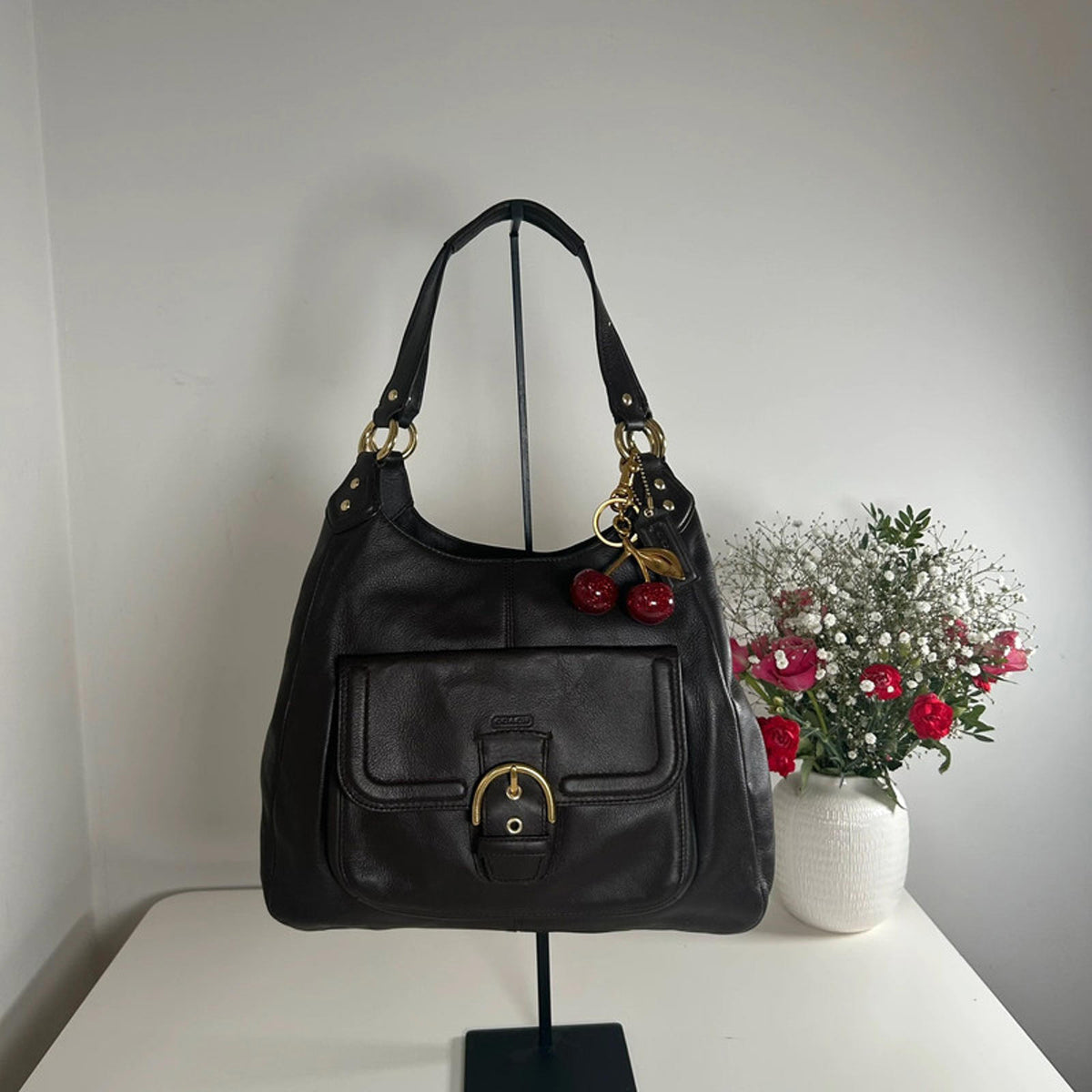 Coach Brown Campbell Hobo Leather Handbag K1381-F24636