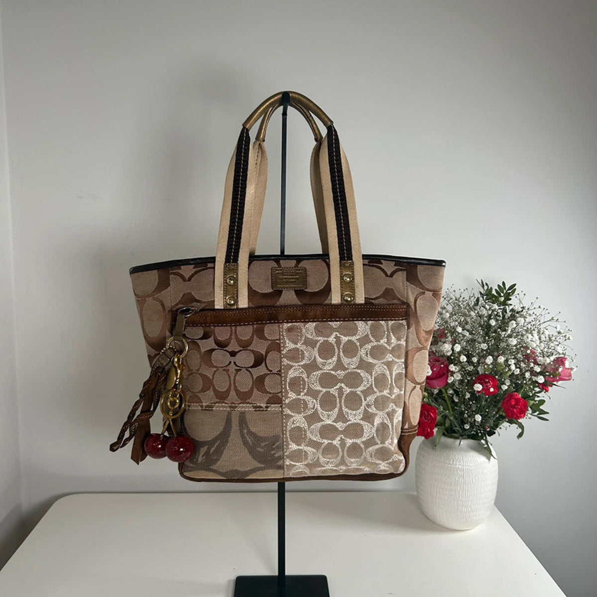 Coach Brown Metallic Patchwork Handbag E06K-10234