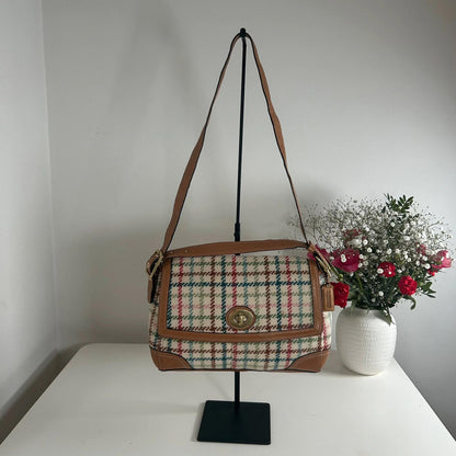 Coach 2009 Large Plaid Wool Crossbody Bag E0971-F13984