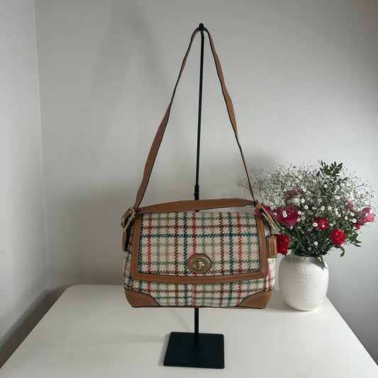 Coach 2009 Large Plaid Wool Crossbody Bag E0971-F13984