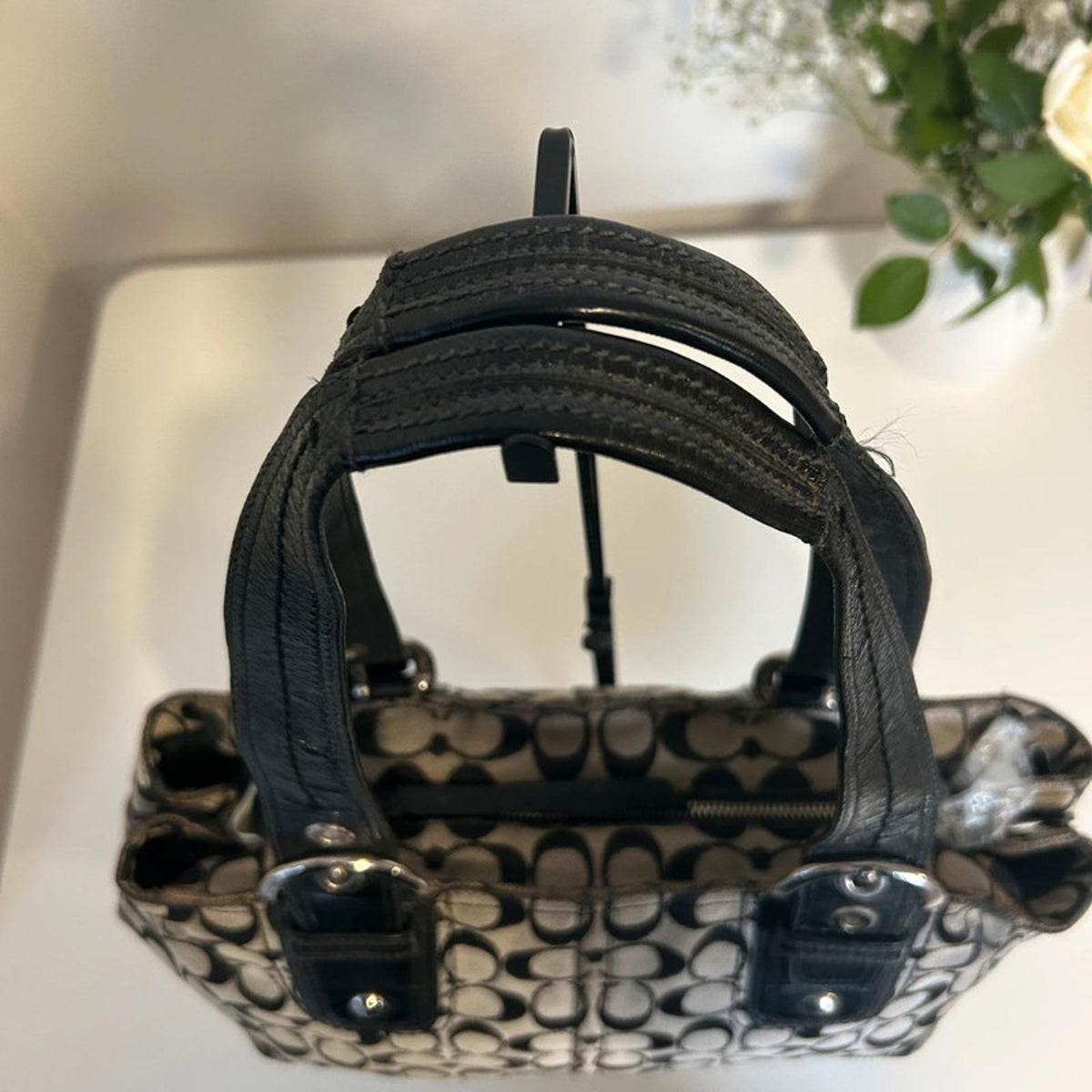 Coach Vintage Black Monogram Shoulder Bag B0960-F13117