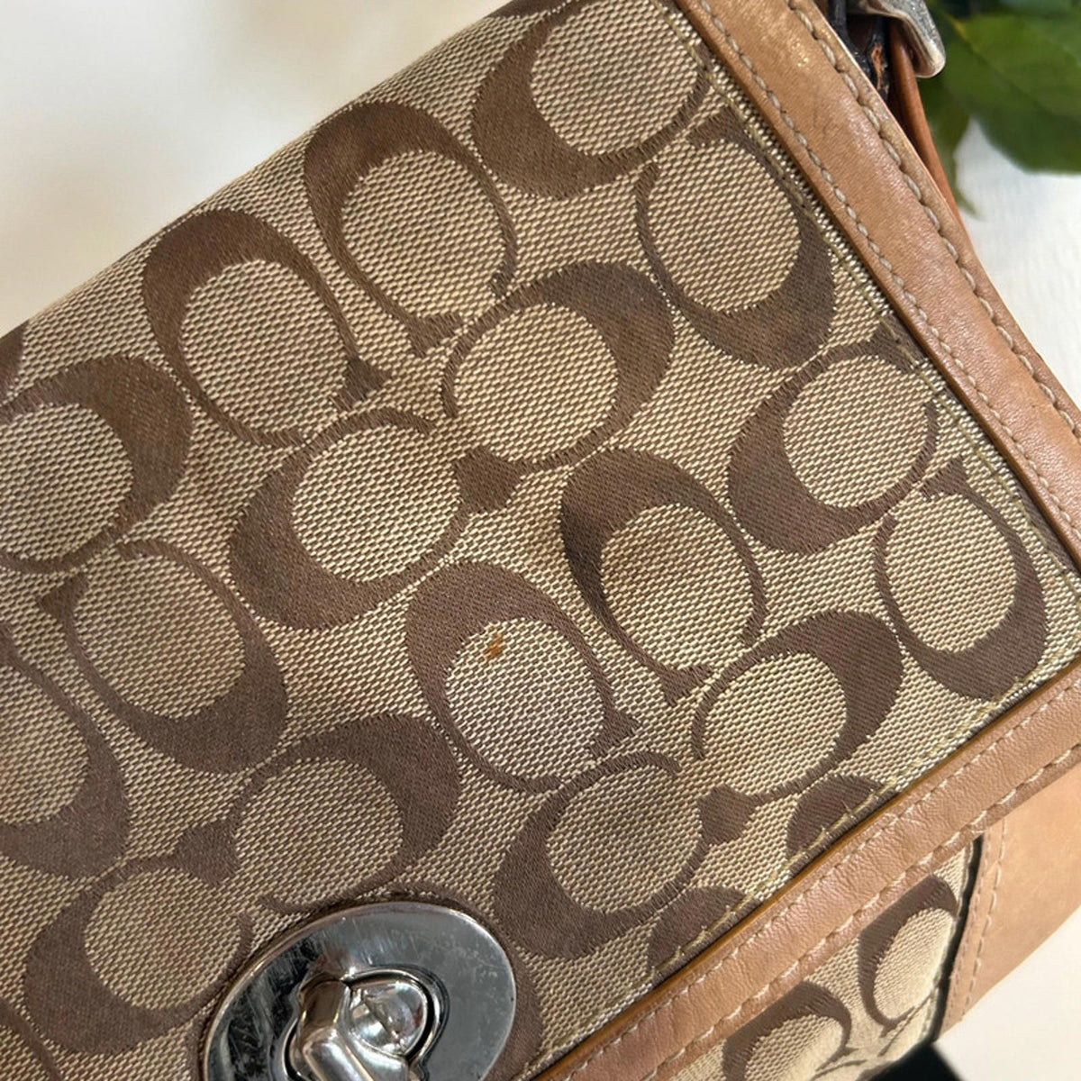 Coach Signature Brown Monogram Crossbody Bag L0867-F13066