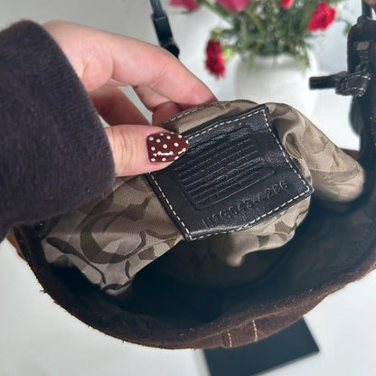 Coach Brown Suede Hobo Shoulder Bag G043-4286