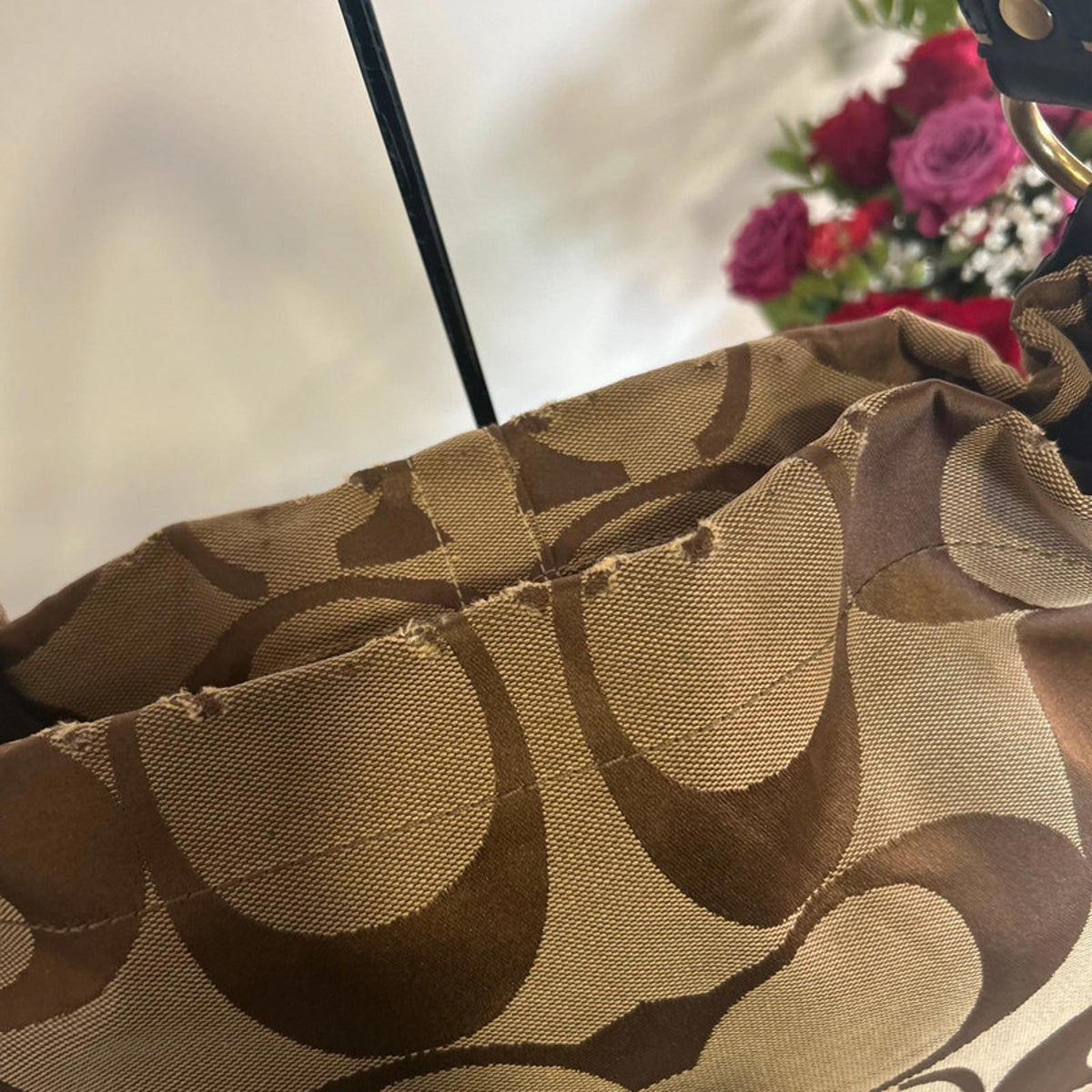 Coach Tan Brown Signature Carley Hobo Bag E0773-10620
