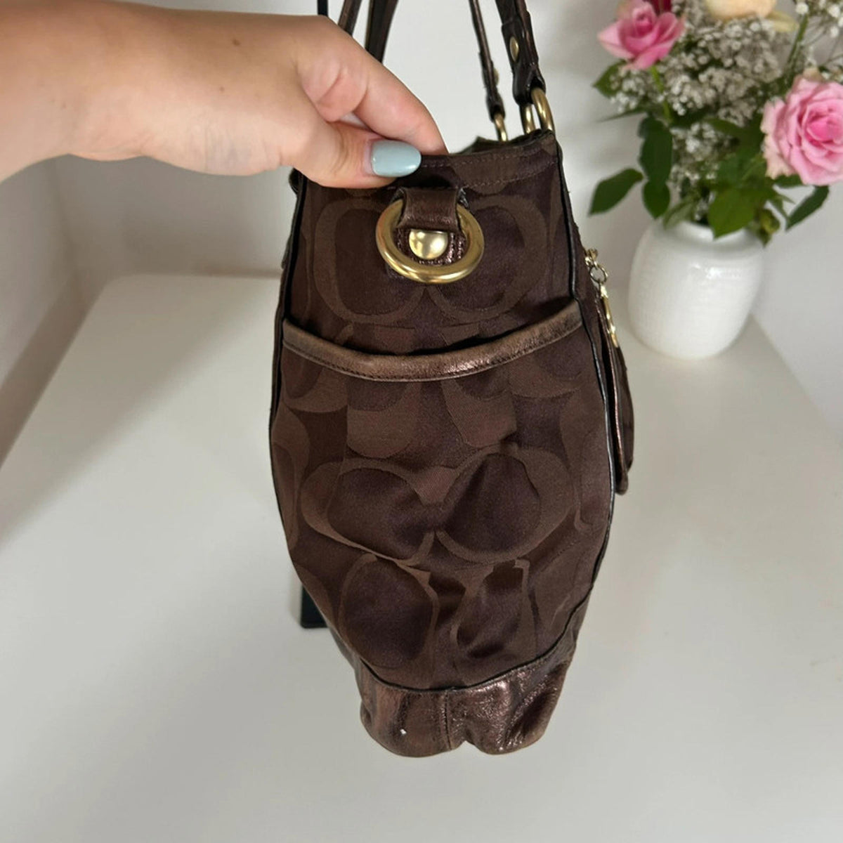 Coach Poppy Signature Canvas Tote Bag F0920-14364