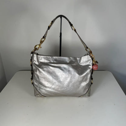 Coach Carly Silver Holographic Shoulder Bag Gold Hardware M0749-11872