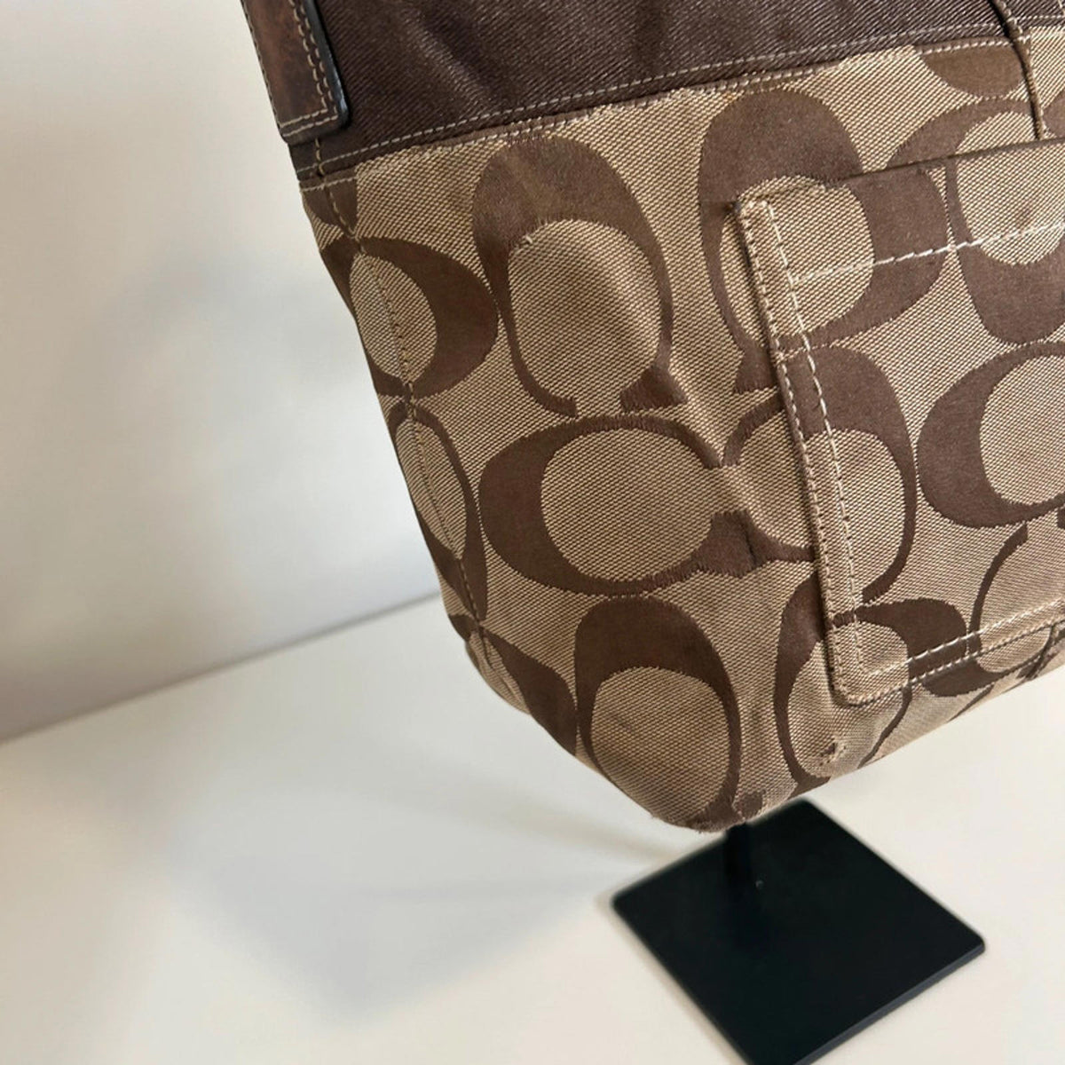 Coach Brown Canvas Signature Shoulder Bag
