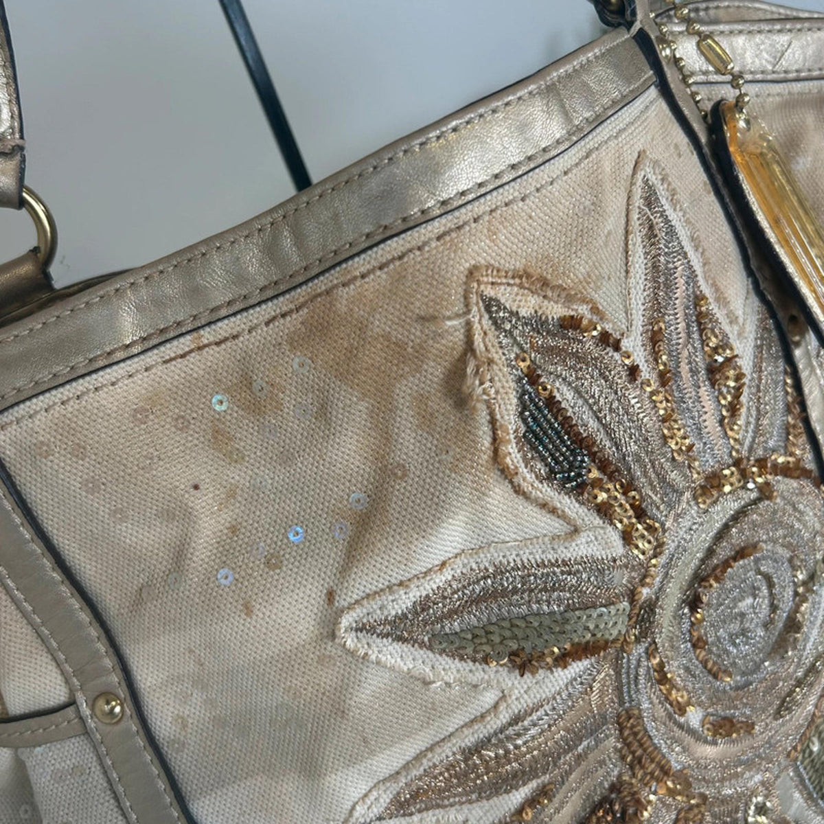 Coach Audrey Sequin Sun Starfish Cinched Tote Bag A1273-19577