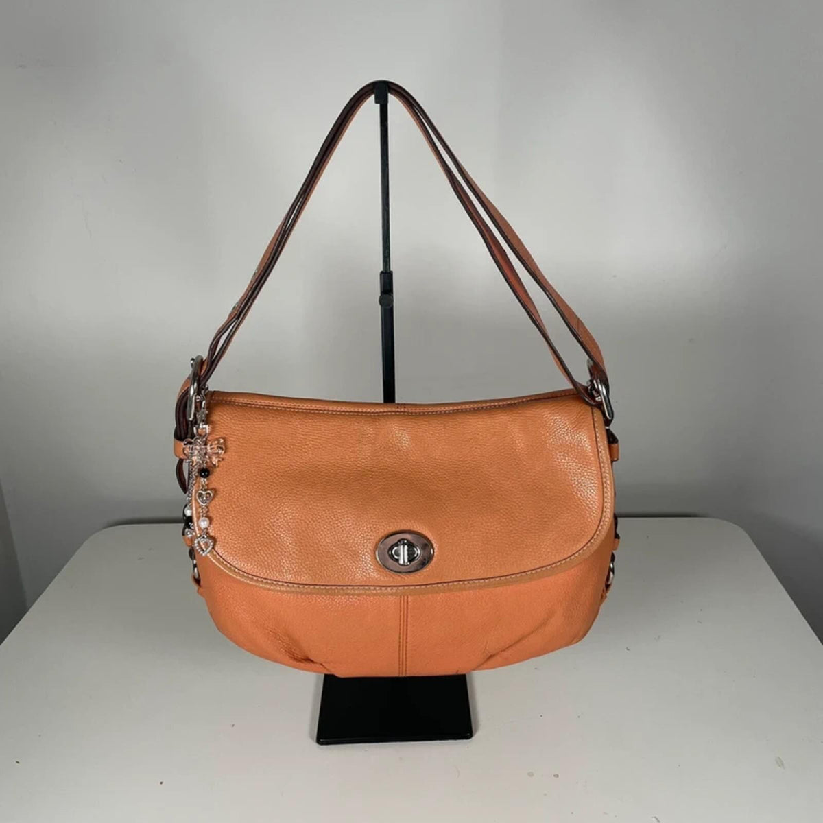 Coach Legacy Orange Flap Shoulder Bag Silver Hardware Vintage Y2K C1069-F15170
