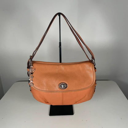 Coach Legacy Orange Flap Shoulder Bag Silver Hardware Vintage Y2K C1069-F15170
