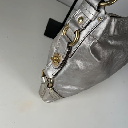 Coach Carly Silver Holographic Shoulder Bag Gold Hardware M0749-11872